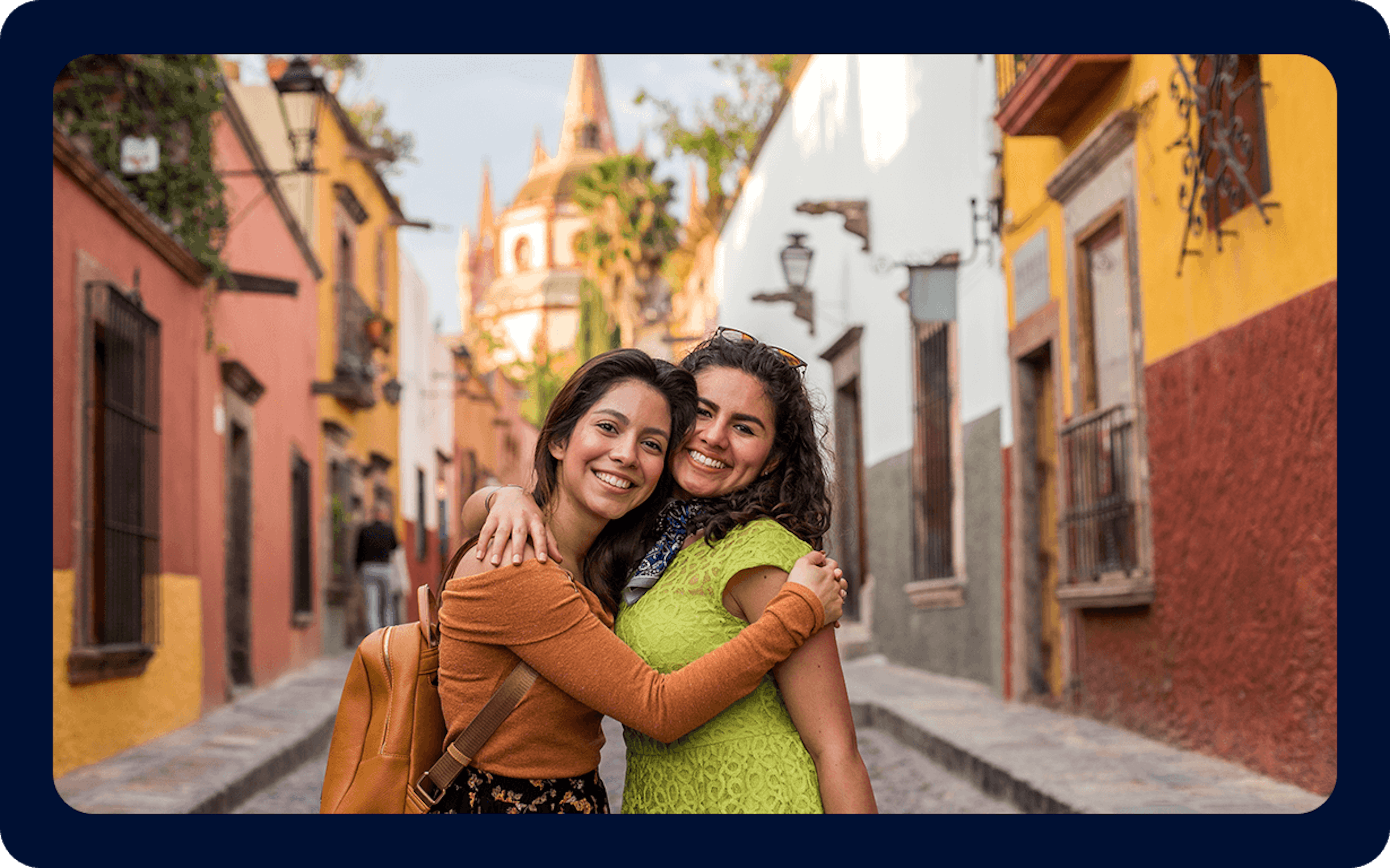 Two people hugging in Mexico